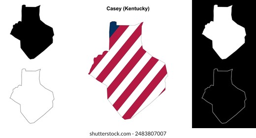 Casey County (Kentucky) outline map set