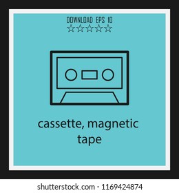 caseyte, magnetic tape vector icon