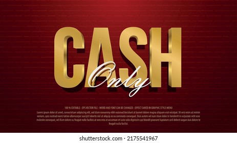 Cash 3d Style Editable Text Effect 