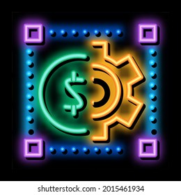 credenciales de cuenta de efectivo vector de signo de luz de neón. Firma de credenciales de cuenta de caja de iconos brillantes. ilustración de símbolo transparente