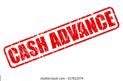 CASH ADVANCE red stamp text on white
