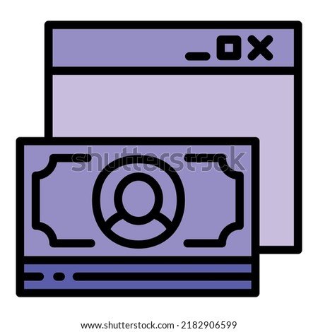 Cash app icon outline vector. Online bank. Digital account