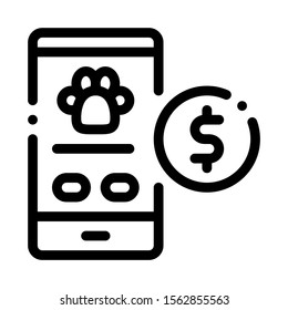 Cash Assistance for Animals Icon Vector. Outline Cash Assistance for Animals Sign. Isolated Contour Symbol Illustration