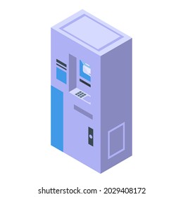 Cash atm icon isometric vector. Bank card. Money payment