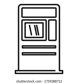 Cash atm icon. Outline cash atm vector icon for web design isolated on white background