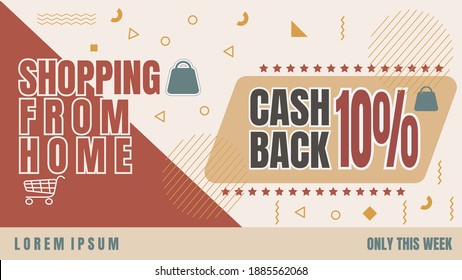 cash back 10% poster or banner vector  promotion 