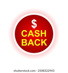 Cash Back Badge und Aufkleber Vektor Design. Geeignet für Online-Shop-Promotion