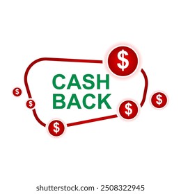 Cash Back Badge and Sticker Vector Design. Suitable for Online Shop Promotion