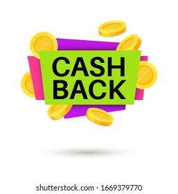 Cash back banner. Cashback money sign, isolated vector icon finance concept for retail business promotion sticker