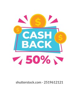 ilustração de vetor de design de banner de cash back