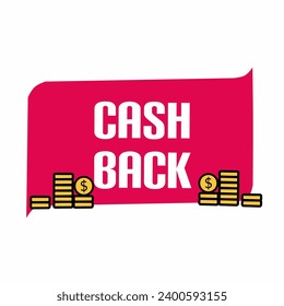 Cash back banner isolated on white