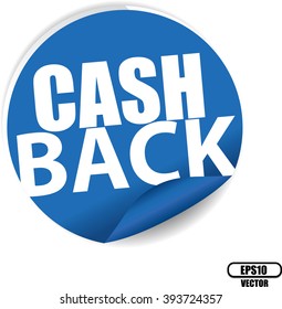 Cash back blue Label, Sign, stickers and symbol -Vector Illustration