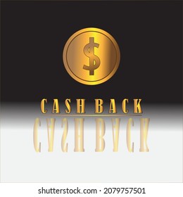 cash back with colour gold and gradient white black