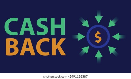 cash back concept vector banner design illustration. financial return concept cover poster.
