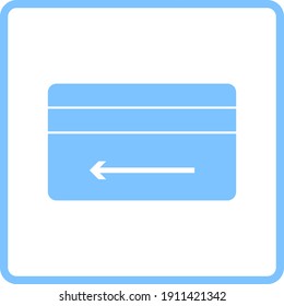 Cash Back Credit Card Icon. Blue Frame Design. Vector Illustration.