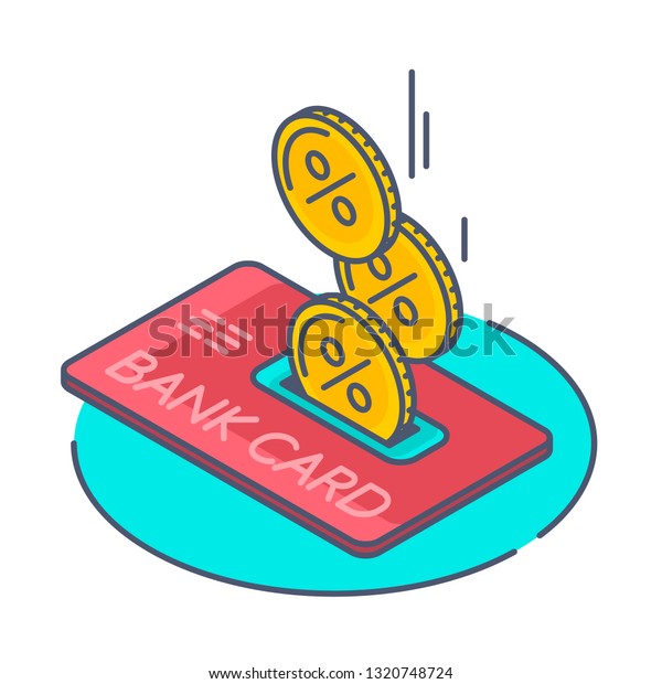 Cash Back Credit Card Line Isometric Stock Vector Royalty - 
