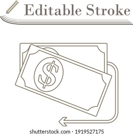 Icono Billetes en Dólares Efectivos. Diseño sencillo de Stroke modificable. Ilustración vectorial.