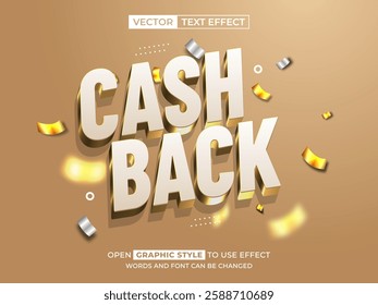 cash back editable text, font effect, 3d text for title