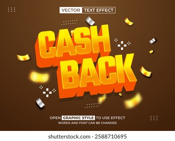 cash back editable text, font effect, 3d text for title
