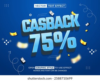 cash back editable text, font effect, 3d text for title