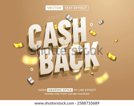 cash back editable text, font effect, 3d text for title