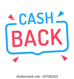 Cash back. Flat badge, stamp, mark vector illustration on white background.