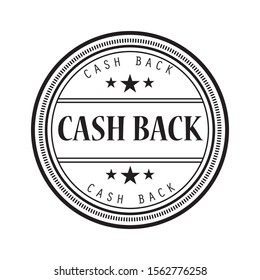 
Cash back grunge retro black isolated stamp on white background