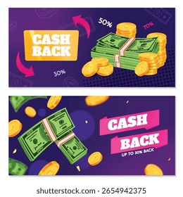 Horizontales Banner-Set "Cash Back"