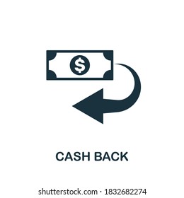Cash Back icon. Creative element sign from loyalty program collection. Monochrome Cash Back icon for templates, infographics and more.