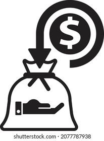 Cash Back Icon. Getting Money Back Vector.