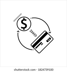 Cash Back Icon, Money Incentive Program Used Percentage Of The Amount Spent Is Paid Back Vector Art Illustration