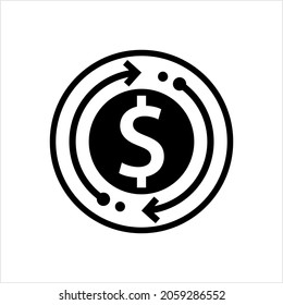 Cash Back Icon, Money Incentive Program Used Percentage Of The Amount Spent Is Paid Back Vector Art Illustration