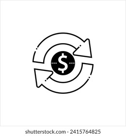 Cash Back Icon, Money Incentive Program Used Percentage Of The Amount Spent Is Paid Back Vector Art Illustration