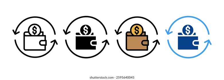 Cash Back Icon Set Multiple Style Collection