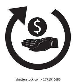 Cash back icon. vector graphics design 