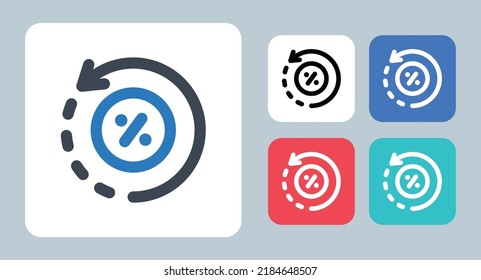 Cash Back icon - vector illustration . Cashback, Discount, Money, Cash, Back, Credit, Percent, Shopping, line, outline, flat, icons .