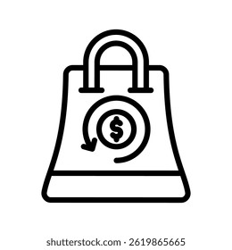 Ilustración vectorial De Línea De Reembolso Aislada Sobre Fondo Blanco.