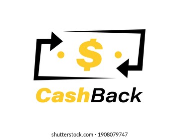 Cash Back Logo Design. Financial Services, Cash Back Concept, Money Refund, Investment, Currency Exchange. Vector Illustration.