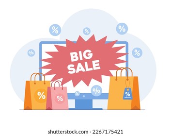 Cash back loyalty program, bonus. Pile of coins, credit card and mobile phone with button get started cashback. Saving money. Flat illustration vector