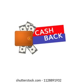 Cash back money back from purchase vector icon 