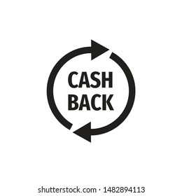 Cash back money refound - black icon design. Vector illustration. 