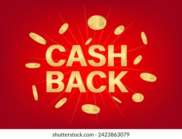 Cash Back or Money Refund. Cash Back Offer for Discount. Online Shopping Concept. Vector Illustration. 