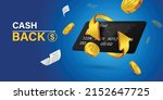 Cash back, money saving vector concept with dollar coins, wallet, arrows, credit card.Guarantee bonus program finance sticker. Online shopping, cash back sale offer emblem,Cash back service, financial