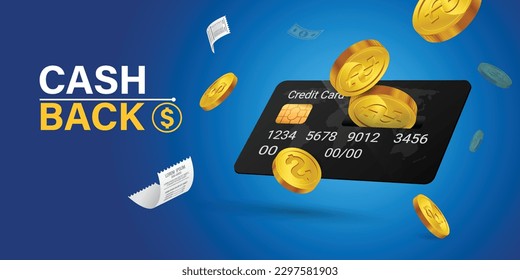 Cash back, money saving vector concept with dollar coins, wallet, arrows, credit card.Guarantee bonus program finance sticker. Online shopping, cash back sale offer emblem,Cash back service, financial