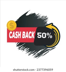 Devolución de efectivo, concepto de vector de ahorro de dinero con monedas en dólares, cartera, flechas, tarjeta de crédito.Etiqueta de financiación del programa de bonificación de garantía. Compra en línea, emblema de la oferta de devolución de efectivo, servicio de devolución de efectivo, finanzas