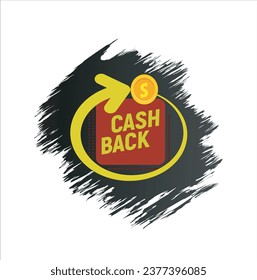 Cash back, money saving vector concept with dollar coins, wallet, arrows, credit card.Guarantee bonus program finance sticker. Online shopping, cash back sale offer emblem,Cash back service, financial