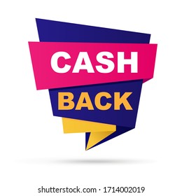 Cash back money. Vector illustration isolated on white background.