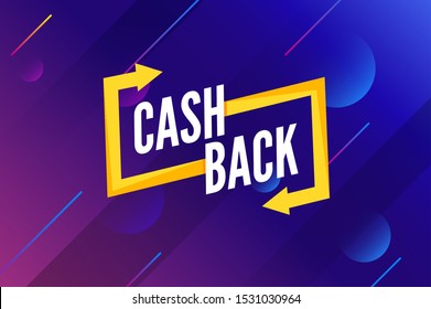 Cash back offer banner design. Promotion refund cashback money sale poster.