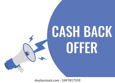 Botón, Anuncio, etiqueta, Plantilla para el Sitio web. Cash Back Texto de oferta con icono de megáfono colorido