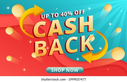 cash back offers vector banners with flying coins